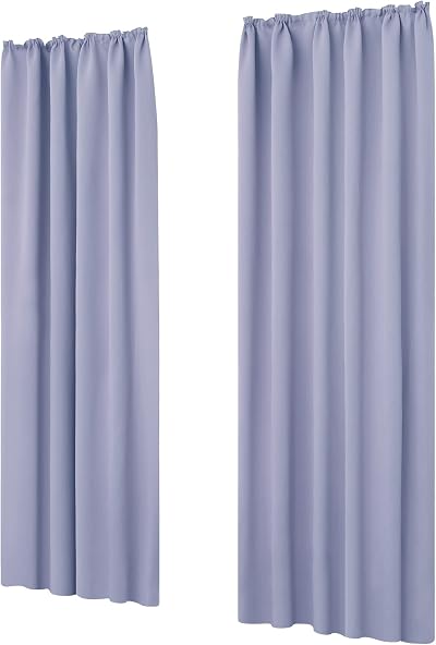 Deconovo Energy Saving Blackout Curtains Pencil Pleat Panels 55x82 In Light