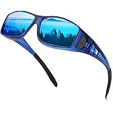 IGnaef Fit Over Glasses Sunglasses for Men Women Polarized Wrap Around Sunglasses to Wear Over Glasses with UV Protection