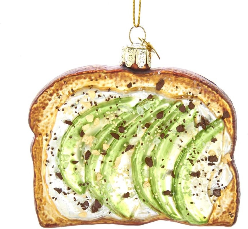 Amazon Com Avocado Toast Food Glass Ornament Home Kitchen