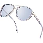 BIRCEN Polarized Sunglasses for Women UV - Protection Womens Retro Mirrored Shades with Acetate Frame BC2001