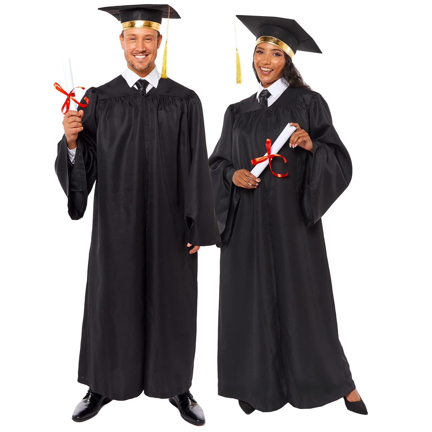 amscan 9917590 - Adults Graduation Robe Fancy Dress Costume, Black