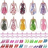 Lots 50 Pcs Doll accessories Set:10 Pcs Princess Dress/20 Pair Shoes/20 Pcs hangers For Barbie Doll