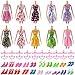 Lots 50 Pcs Doll accessories Set:10 Pcs Princess Dress/20 Pair Shoes/20 Pcs hangers For Barbie Doll