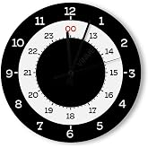 VinMea Decorative Wall Clock Silent Non Ticking Military Time Home Decor Wall Clock Round 12 Inches
