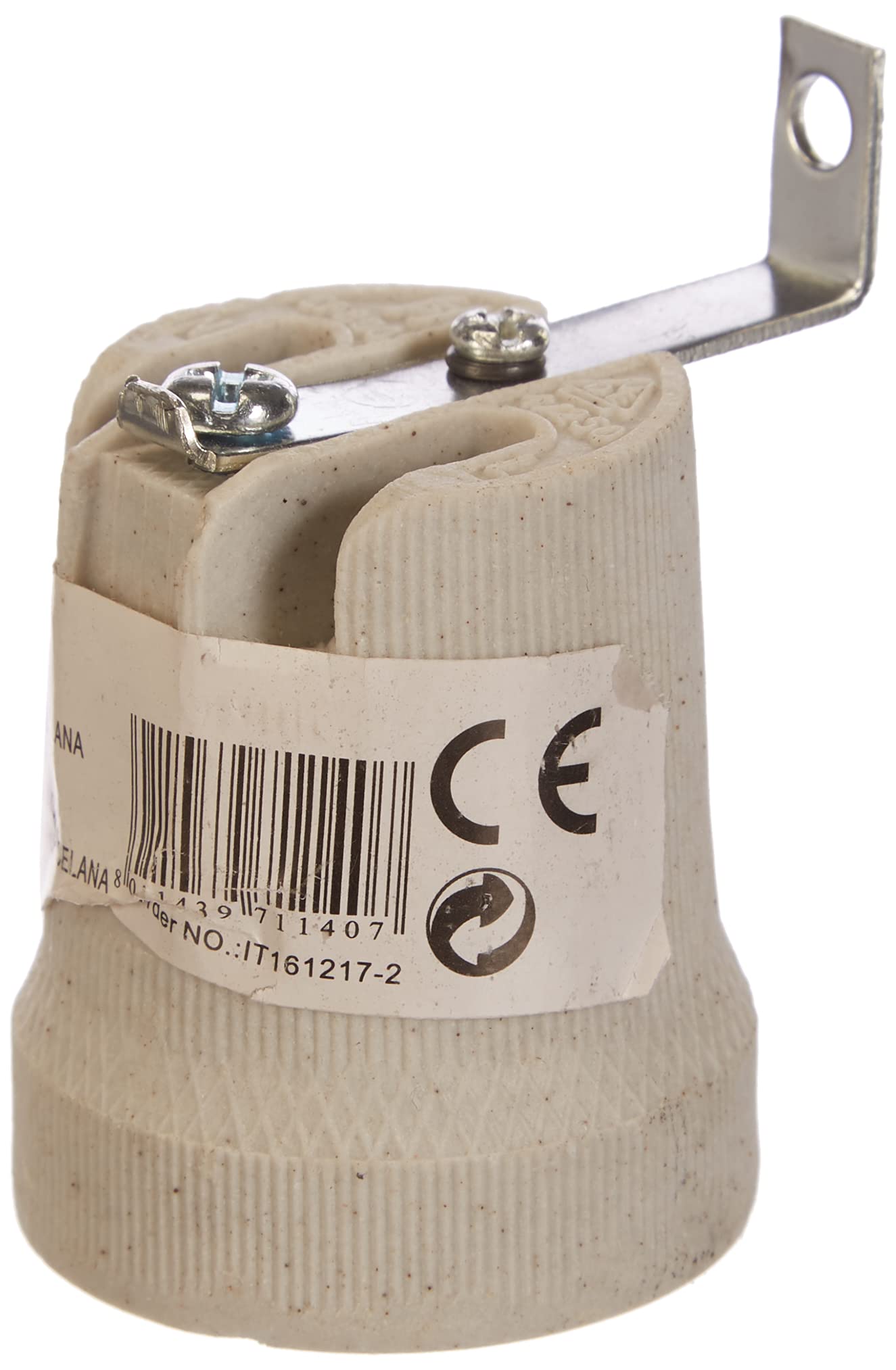 Electraline 71140 E27 Porcelain Socket + Shelf Bracket