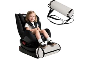 Blublu Park Inflatable Car Seat Foot Rest for Kids, Portable Car Foot Rest with Adjustable Straps, Carseat Accessories for Toddler, Machine Washable Cover, Grey (Fits Infant Booster CarSeats)