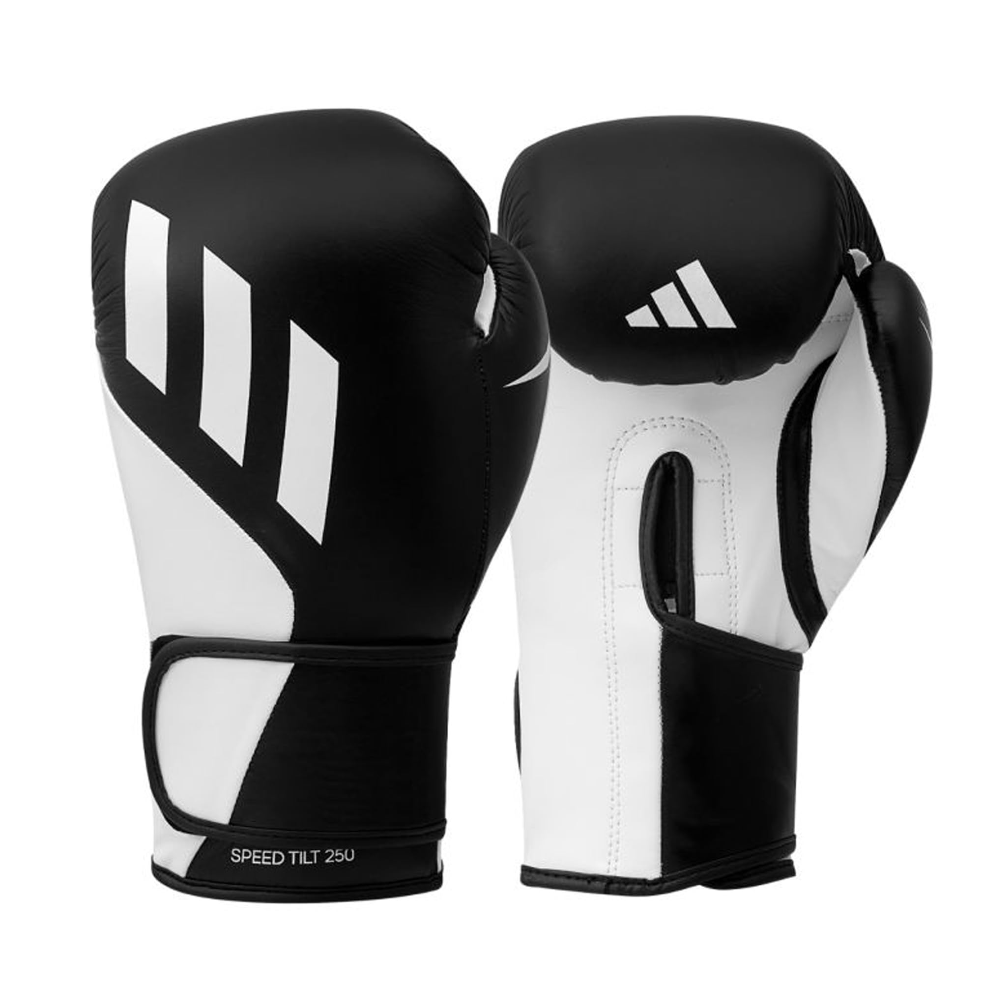 adidas Speed Tilt 250 Boxing Gloves 14oz - Leather Punching Area, PU Palm & Thumb, with Rigid Wraparound & Loop Strap for Secure Fit, Provides Wrist & Knuckle Support, Suitable for Men & Women, Black