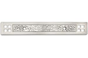 Cosmas 10 Pack 10554SN Satin Nickel Hammered Cabinet Handle Pull Backplate Back Plate Hardware - 3" Inch Hole Centers