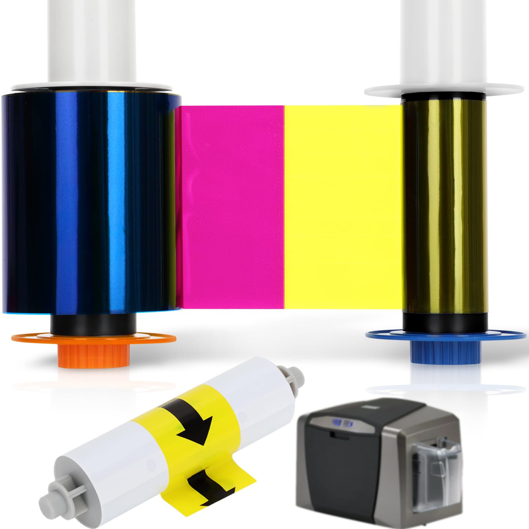 Photo 1 of 084051 YMCK Color Ribbon Compatible with Fargo HDP5000 / Hdpii Model Printer, 084051 Ribbon Yields 500 Prints with Clean Spool