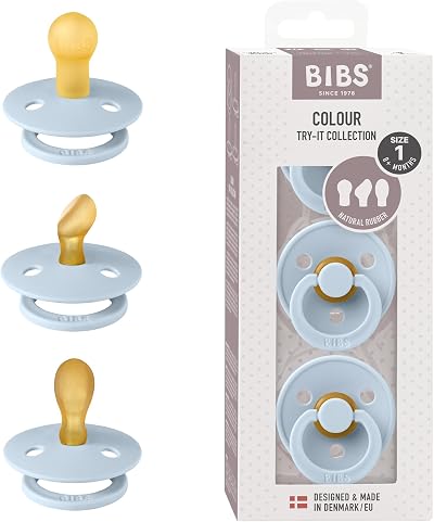 BIBS Try-It Collection Dummy 0-6 Months 3-Pack Baby Blue