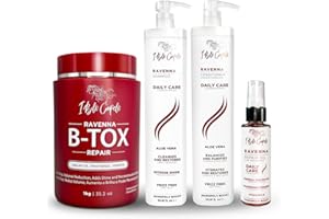 I Belli Capelli Ravenna Hair Straightening Kit – Repair Hair B-tox, Aloe Vera Shampoo & Conditioner, Repair Oil – Intense Hyd