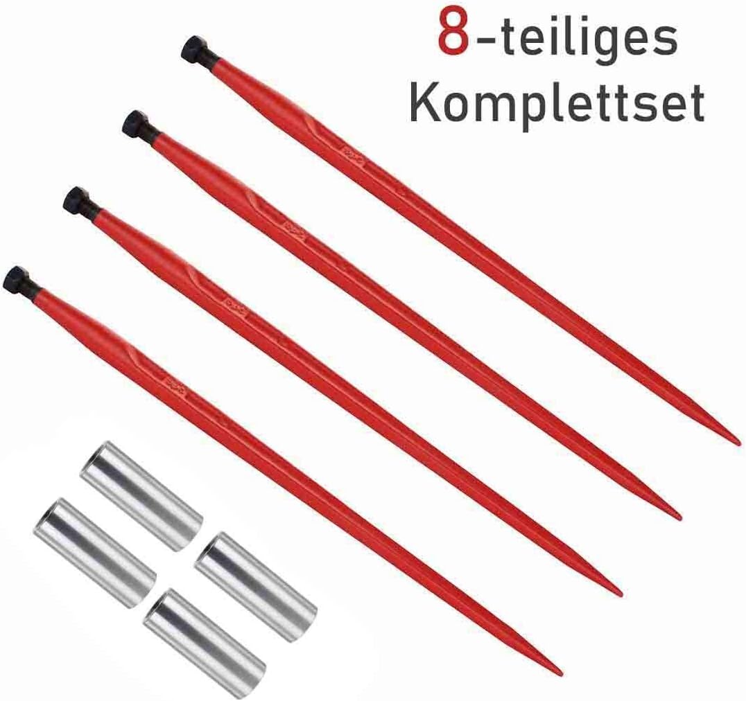 8x Frontladerzinken 810mm Mit Buchsen - M22x1.5 Für Landmaschinen