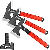 NedFoss Throwing Axes and Tomahawks, 3.14" Blades Throwing Axe Pack of 3 | 11.1" Full Tang Throwing Axe Set, Tomahawk Axe with Nylon Sheath for Axe Throwing Game, Recreation and Competition
