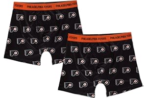 Calhoun NHL Surf & Skate Mens Boxer Briefs with Scatter Team Logo - 2 Pack