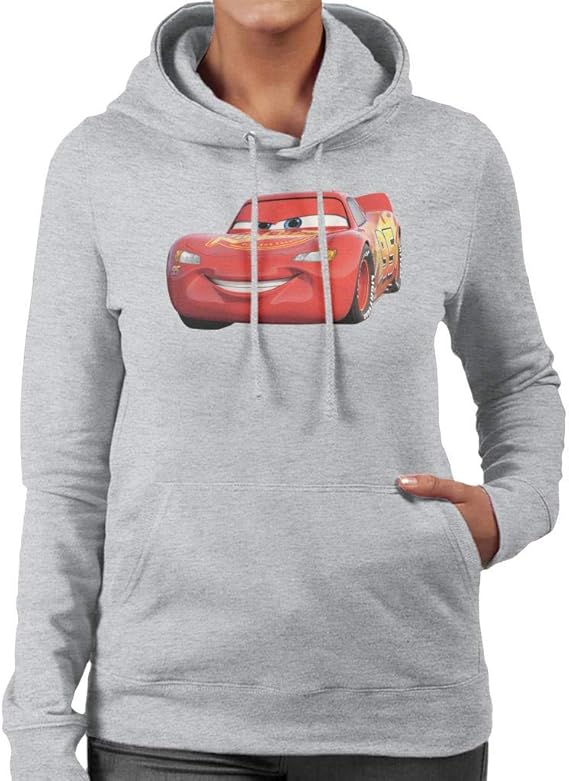 Disney Cars Lightning McQueen Smile Women's Hooded Sweatshirt Amazon