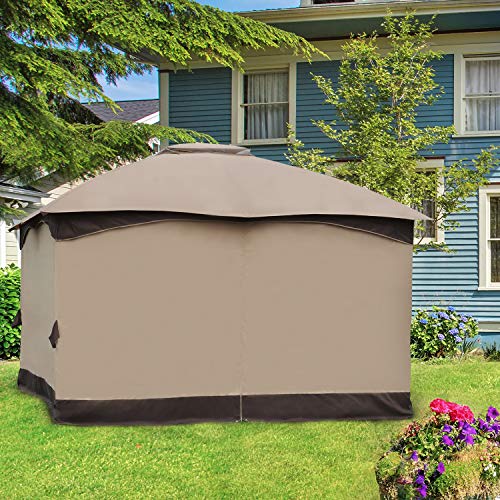 Aoodor 10' x 12' Gazebo Curtain Set Protecting Privacy Side Walls 4