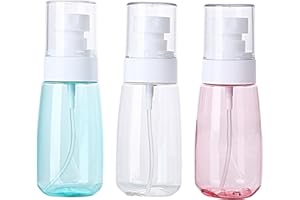 Spray Bottle Travel, 2OZ /60ML Fine Mist Spray Bottles, 3PCS Mini Plastic Containers for Hairspray Cosmetic Perfume, Refillab