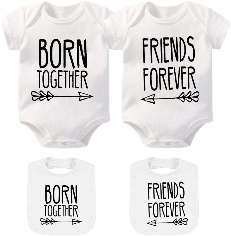 YSCULBUTOLBaby Twins bodysuits Did We Just Become Best Friends outfit Twins Baby Clothes