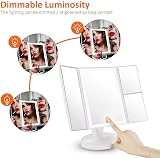WEILY LED Makeup Vanity Mirror Tri-Fold 1x 2x 3x Touch Screen White view 2