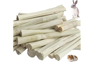 LISSION Sweet Bamboo Chew Sticks 2.2lb/1000g, Natural Bamboo Molar Sticks Chew Toys, for Rabbit, Hamster, Bunny, Guinea Pig, 