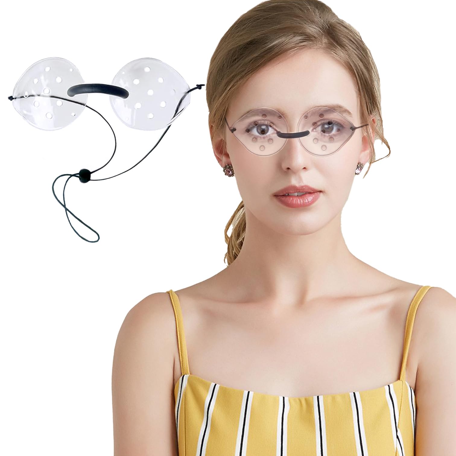 Photo 1 of 1pair Transparent Eye Shield After Cataract Surgery Comfortable Prevent Rubbing with Extended Elastic Strap Suitable for Everyone Surgery Breathable Protection Patch After 3D Care Post-Operative