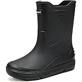 kmkaren Rain Boots for Men, Non-Slip Rubber Boots, Waterproof Outdoor Garden Boots, Lightweight Mid Calf Rainboots, Comfort Muck Work Shoes for Fishing Climbing Farming