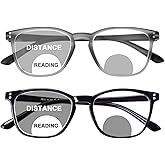 ZESAKER Bifocal Reading Glasses for Women Blue Light Blocking Clear Top Bifocal Computer Readers with Spring Hinges