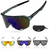 LOLOON Sports Sunglasses for Men Women Youth, UV Glasses for Cycling Running Fishing Bike Baseball Golf, Scratch Resistant