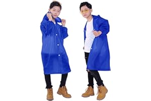 Makonus Kids Rain Jacket, 2 Pack Rain Ponchos for Kids - Reusable Raincoats for Boys and Girls Waterproof Outdoor Rain Gear