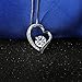 Pealrich 925 Sterling Silver Forever Love Heart Diamond Pendant Necklace