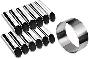 DS. DISTINCTIVE STYLE Cannoli Tubes Kit 12 Pieces Stainless Steel Canolli Shell Molds with Cake Ring Mold DIY Canoli Forms fo
