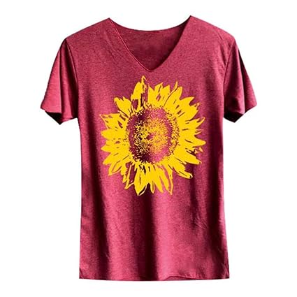 iZZB Damen t Shirt Sommer lSunflowe Print Lässig Lose Tank Weich Komfortabel Bluse Weste Oberteile Tops Mode 2019