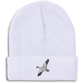 Beanies for Men Snow Goose Embroidery Skull Cap Winter Hats for Women Acrylic One Size