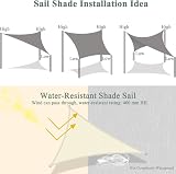 Teynewer Triangle Shade Sail 3x3x3m UV Block 98% Water-Resistant Cream view 6