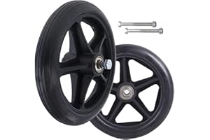 2Pcs Replacement Walker Wheels Rubber Rollator Wheel Replacement Wheelchair Replacement Wheel Caster 6in 7in 8in Trolley Non-
