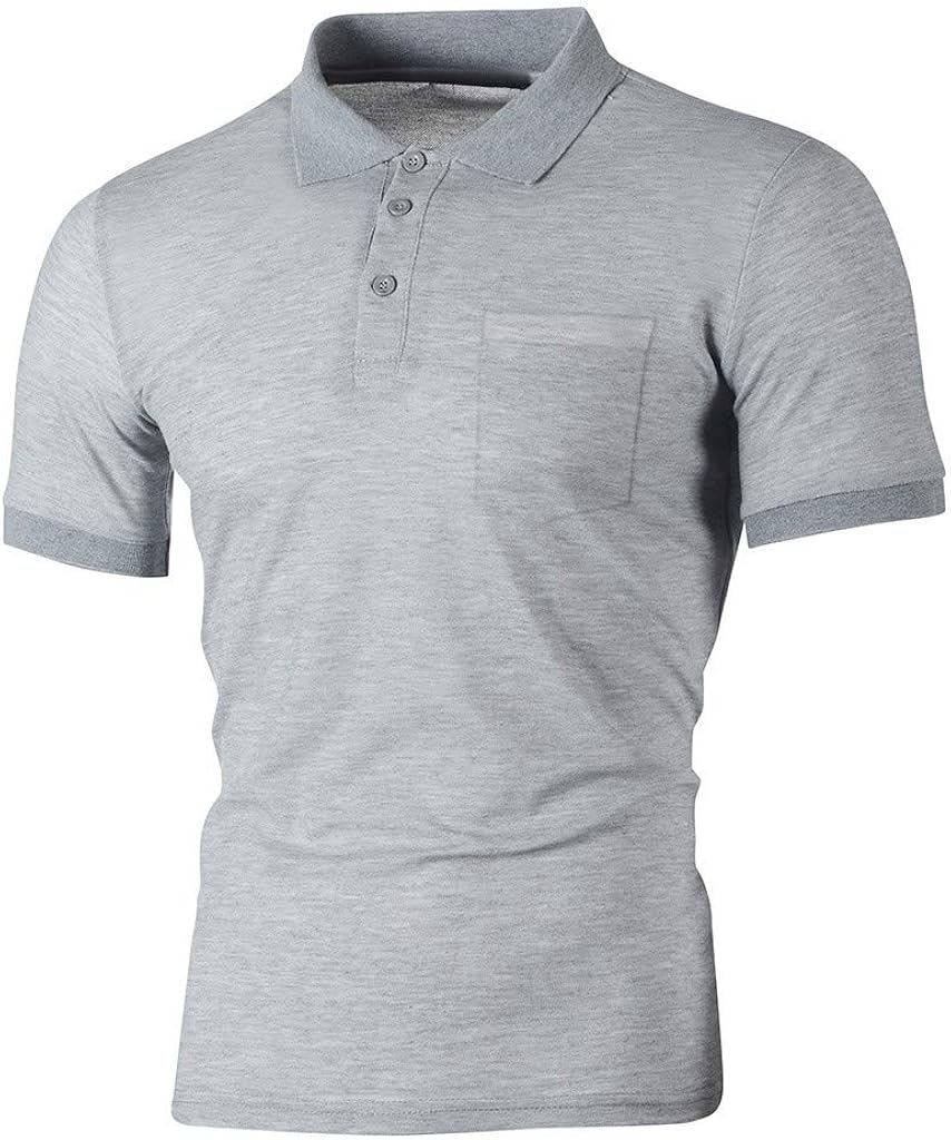 iYYVV Fashion Personality Men's Casual Slim Short Sleeve Pockets T Shirt Top Blouse: Clothing