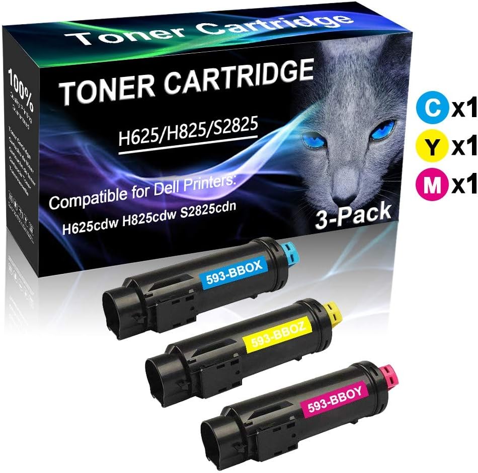 Amazon.com: 3-Pack (C+Y+M) Compatible High Capacity 593-BBOX 593-BBOZ