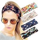 4 Pack Women Headband Boho Floal Style Criss Cross Head Wrap Hair Band Set1