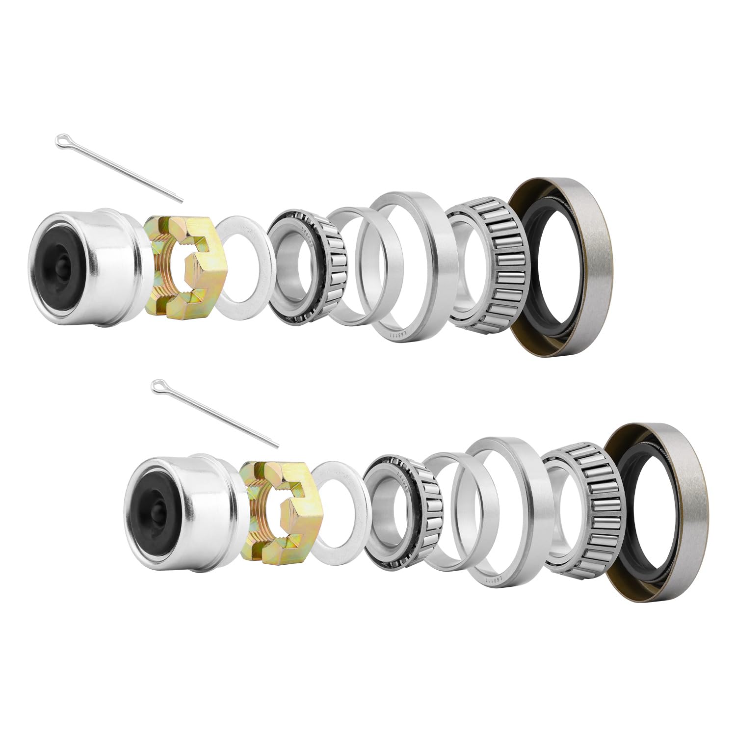 Photo 1 of Misakomo Trailer Bearings Kit L68149 Bearing Kit L44649 Bearing Kit Compatible with 3500lbs 1-1/16'' to 1-3/8'' Trailer Axles, Spindle #84-2 Sets