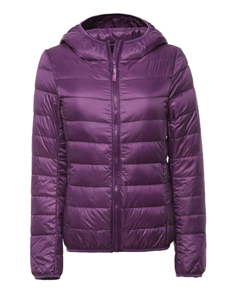 Womens/Ladies Ultra Lightweight Packable Short Down Puffer Jacket Hooded Jackets