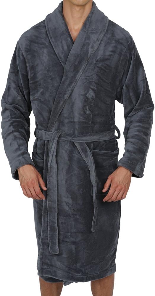 Regency New York Luxurious Men's & Womens Hooded Robe & Shawl Collar Soft Fleece Bathrobe Spa Robe