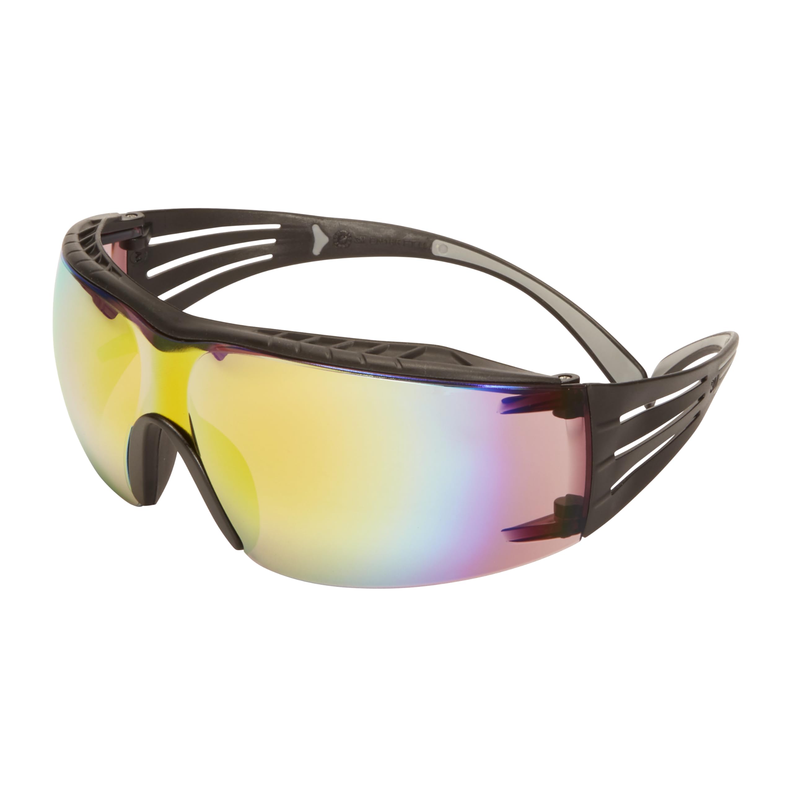 Securefit 3M 400X Safety Glasses, Black/Black frame, Anti-Scratch, Orange Mirror Lens, SF416XAS-BLK-EU