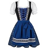 Lehauya Oktoberfest Outfits Women Dirndl: Bavarian Dress Carnival Festival Beer Costume for Themed Party Aged 30-40