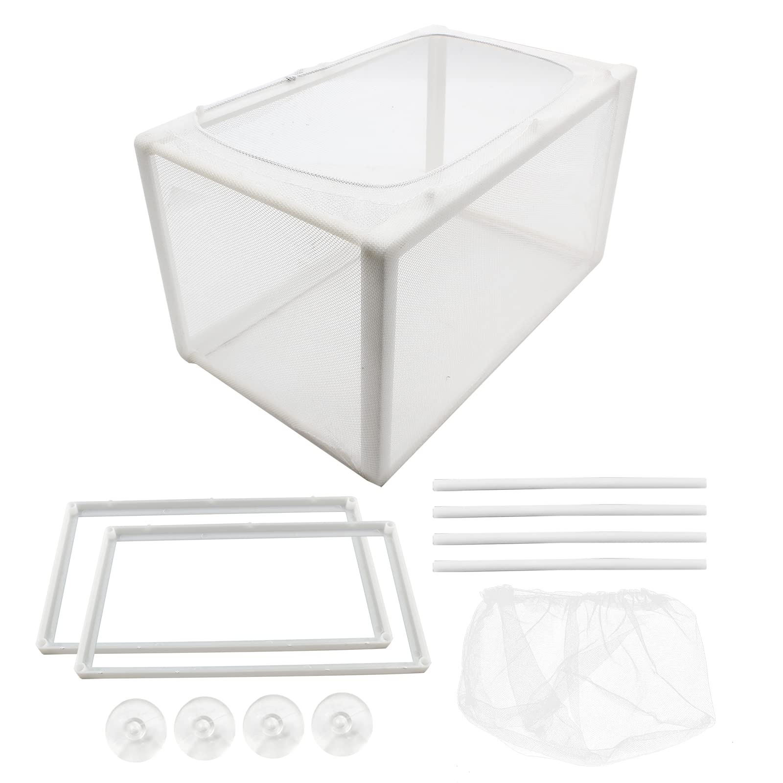 Photo 1 of Cionyce 1 Pack Nylon Mesh Box Square Fish Breeder Box Separation Net Aquarium Fish Hatching Box(10.23"x5.9"x5.9") L*W*H