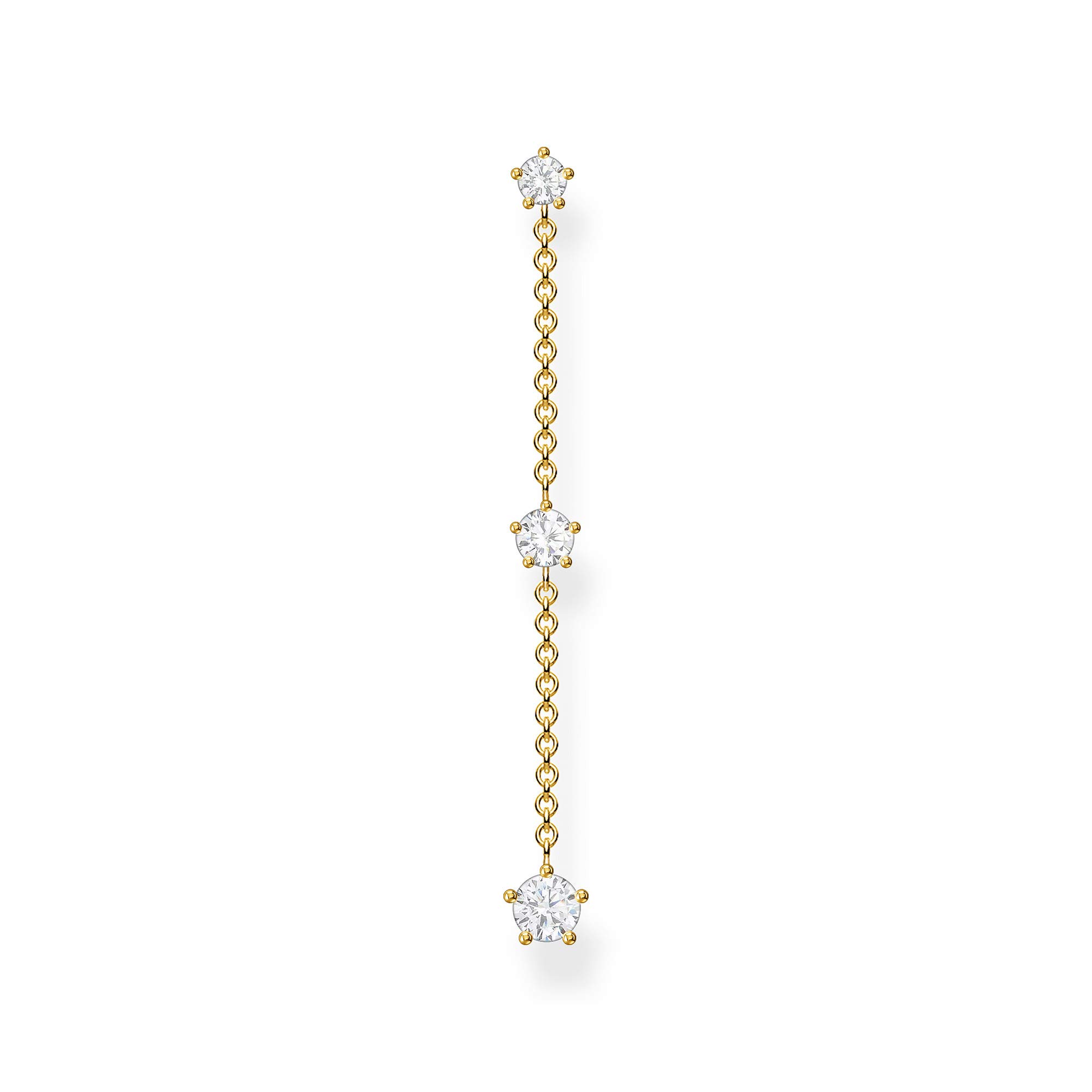 THOMAS SABO Single earring white Stones gold 925 Sterling Silver, 18k Yellow Gold Plating