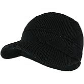 Army Style Acrylic Cadet Winter Beanie Hat with Visor