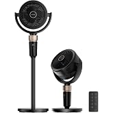 DREAME Pedestal Air Circulator Fan FC15 for Bedroom, Black | Oscillating Standing Fan with Ultra Turbo Flow, 9 Speeds 3 Modes, Height-Adjustable, Washable Pre-Filter, LED Screen, Timer