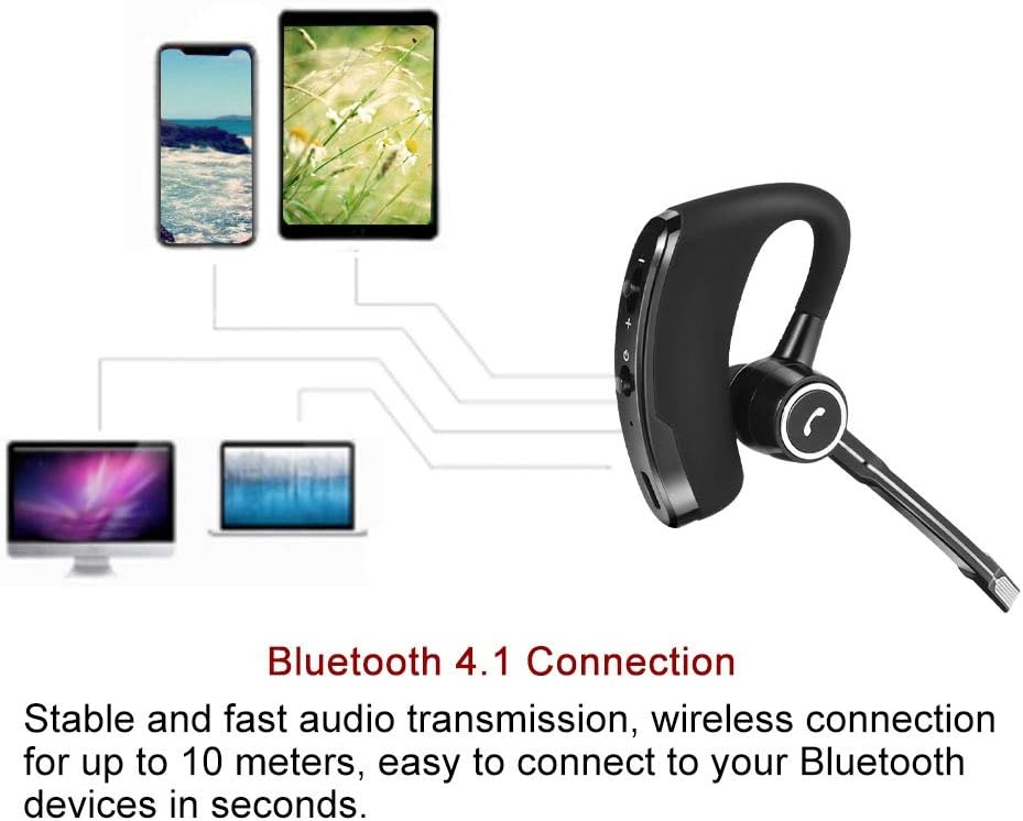 TWS Single Bluetooth 4.1 Headset with Rotatable Ear Hook, Business Wireless Earphone Headphone, Hands Free Call Earpiece - Image 5