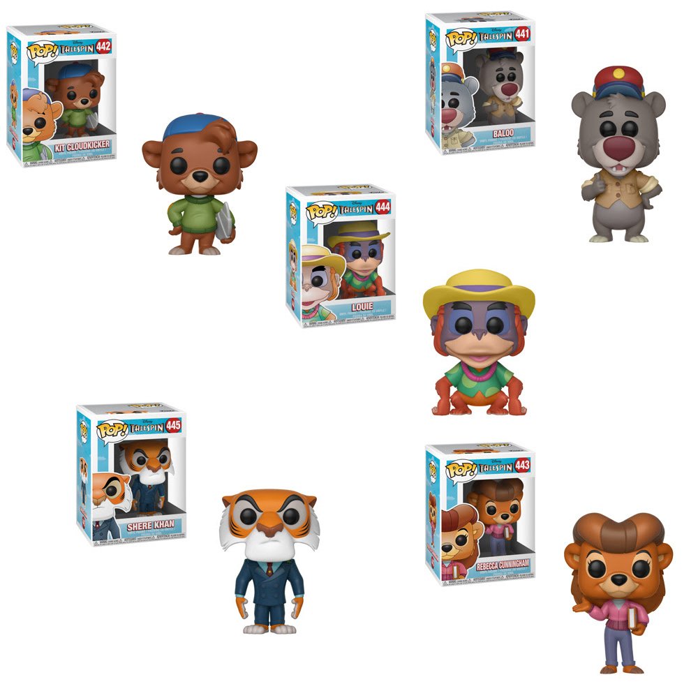 Disney TaleSpin Baloo Kit CloudKicker Rebecca Cunningham Shere Khan Louie Vinyl Figures Set Toys & Games