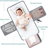 Lekebaby Portable Changing Mat Travel Baby Change Mat with Wipe-Pocket Pink view 3